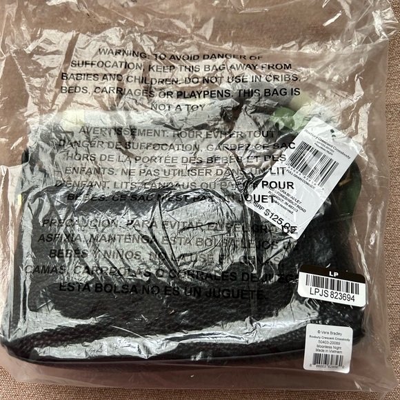 NWT Vera Bradley Leather Roxbury Crescent Crossbody Handbag Moonless Night - Picture 4 of 8